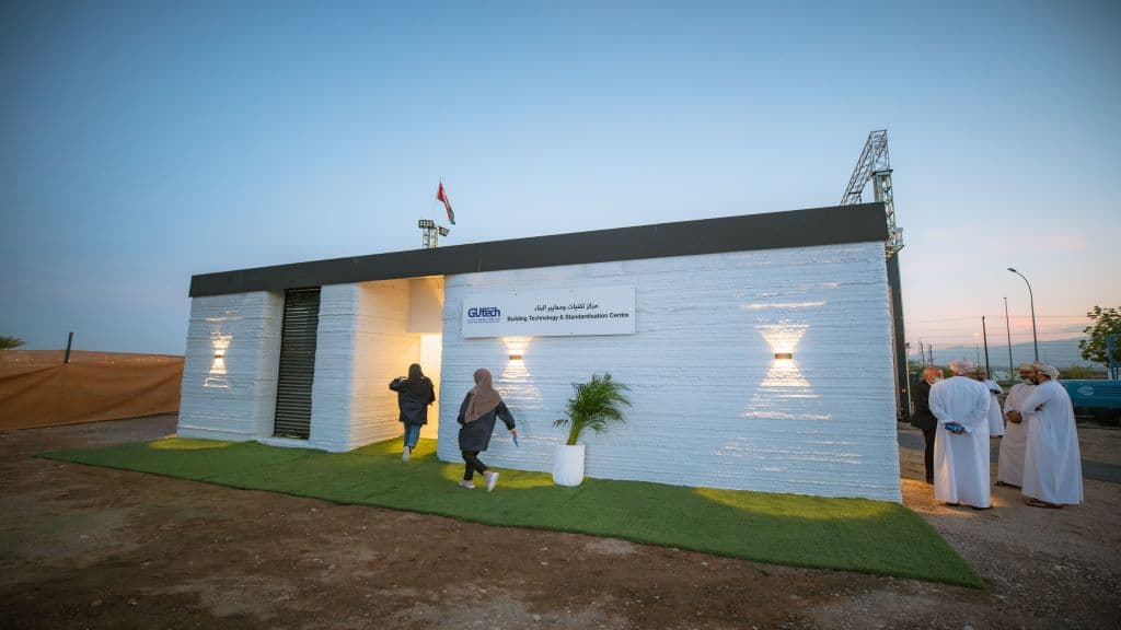 3D-printed concrete building completed in Oman