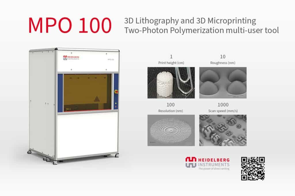 Multiphoton Optics launched new 3D printer MPO 100 for micro and Nano printing