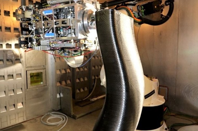 SCRAM system printing a composite engine duct. (Photo: Northrop Grumman)