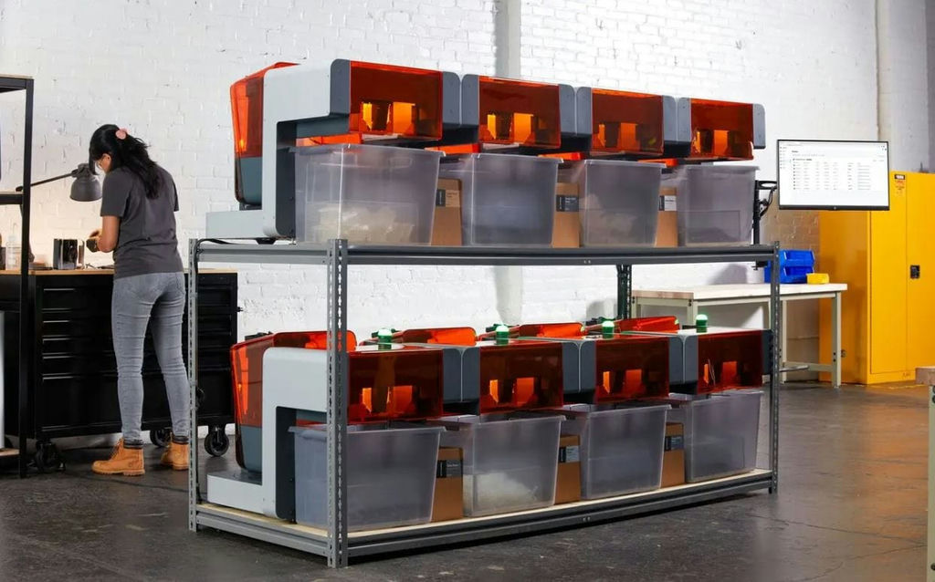 The Formlabs Automation Ecosystem consists of the Form Auto hardware attachment, the Fleet Control suite of software attachments, and the High Volume Resin System.